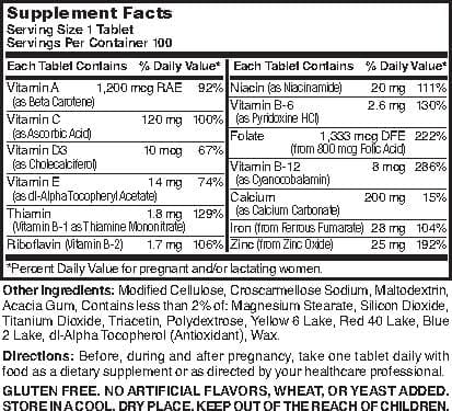 Nature's Blend Prenatal Multivitamin - 100 Tabs | 1AA26