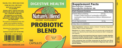Nature's Blend Probiotic Blend 2 Million Cfu 100 Caps - White
