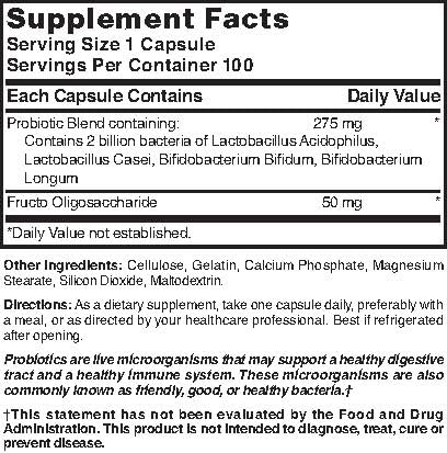 Nature's Blend Probiotic Blend 2 Million Cfu 100 Caps - White