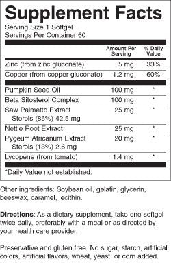 Nature's Blend Prostate Control 60 Softgels | Prostate Health Supplement
