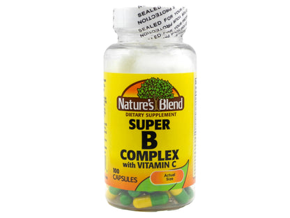 Nature's Blend Super B with C - 100 Capsules | Vitamin B & Vitamin C