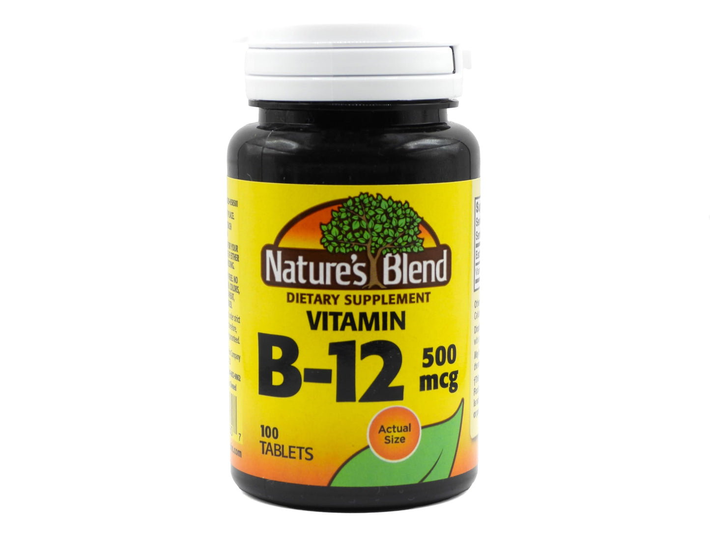 Nature's Blend Vitamin B-12 500 mcg – 100 Tablets | Cyanocobalamin Supplement