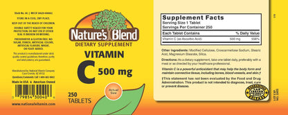 Nature's Blend Vitamin C 500 mg – 250 Tablets