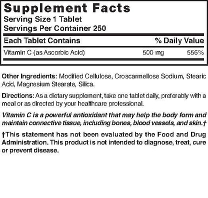 Nature's Blend Vitamin C 500 mg – 250 Tablets
