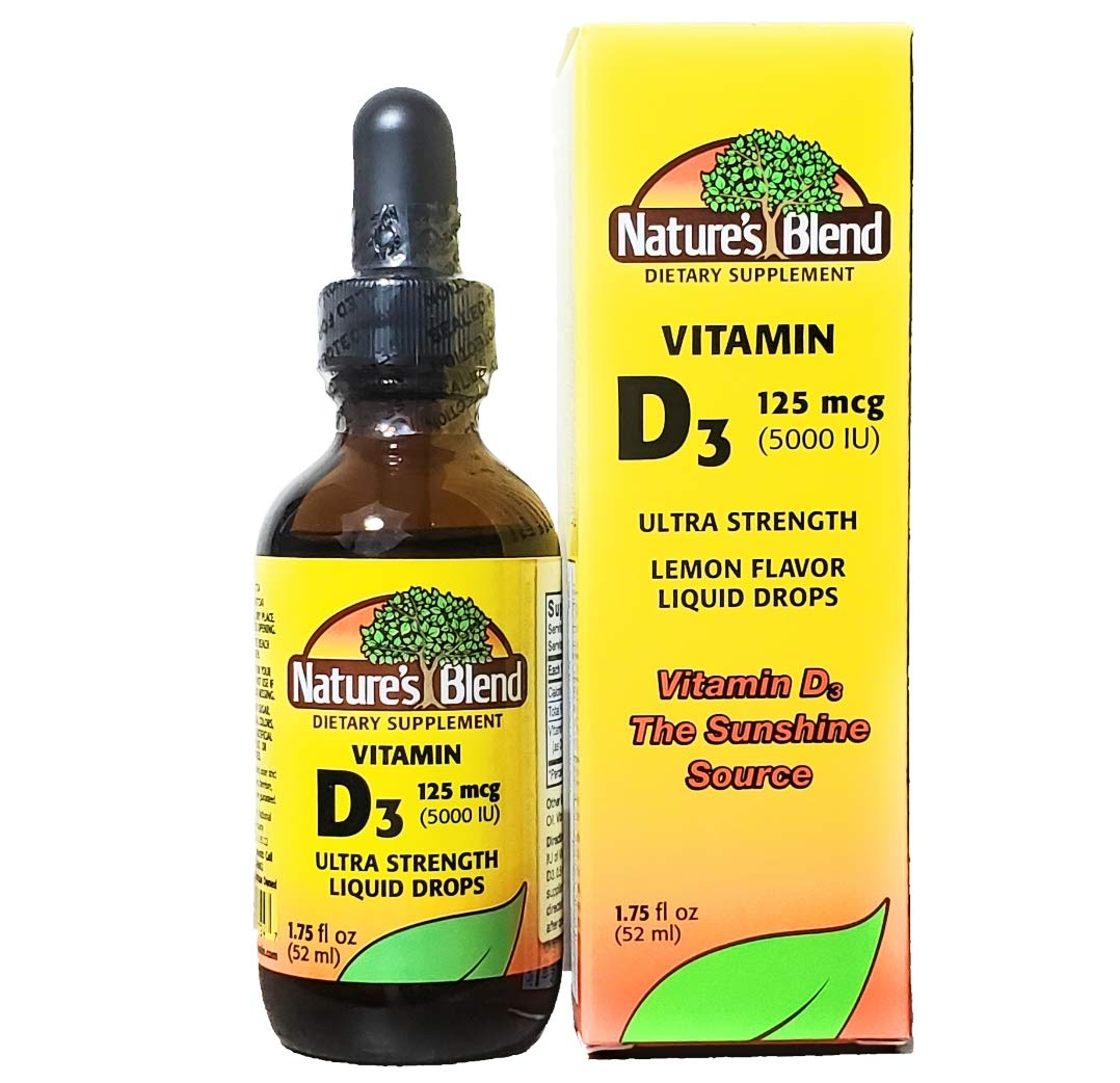 Nature's Blend Vitamin D3 Drops 5000 IU - Supports Bone & Immune Health