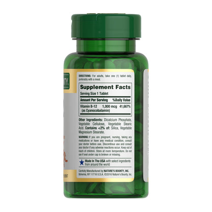 Nature's Bounty Vitamin B12 1000 mcg – Supports Energy Metabolism, 200 Count