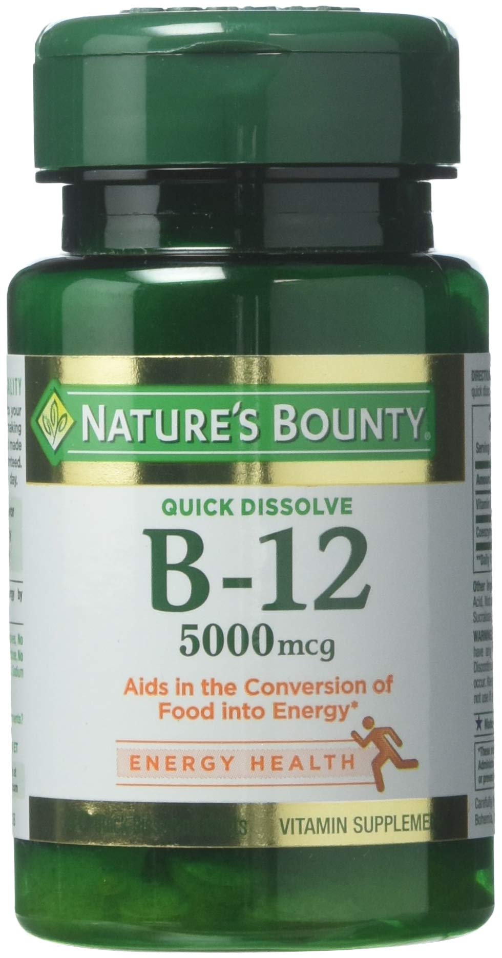 Nature's Bounty Vitamin B-12 5000 mcg | 40 Quick Dissolve Tablets (Pack of 3)