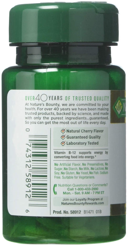 Nature's Bounty Vitamin B-12 5000 mcg | 40 Quick Dissolve Tablets (Pack of 3)