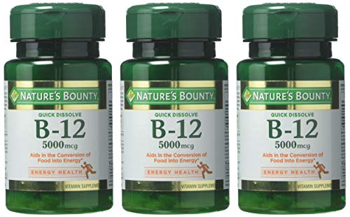 Nature's Bounty Vitamin B-12 5000 mcg | 40 Quick Dissolve Tablets (Pack of 3)