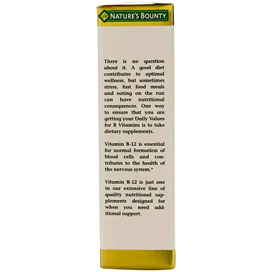 Nature's Bounty B-12 5000 mcg Sublingual Liquid – Energy & Nervous System Support, 4-Pack