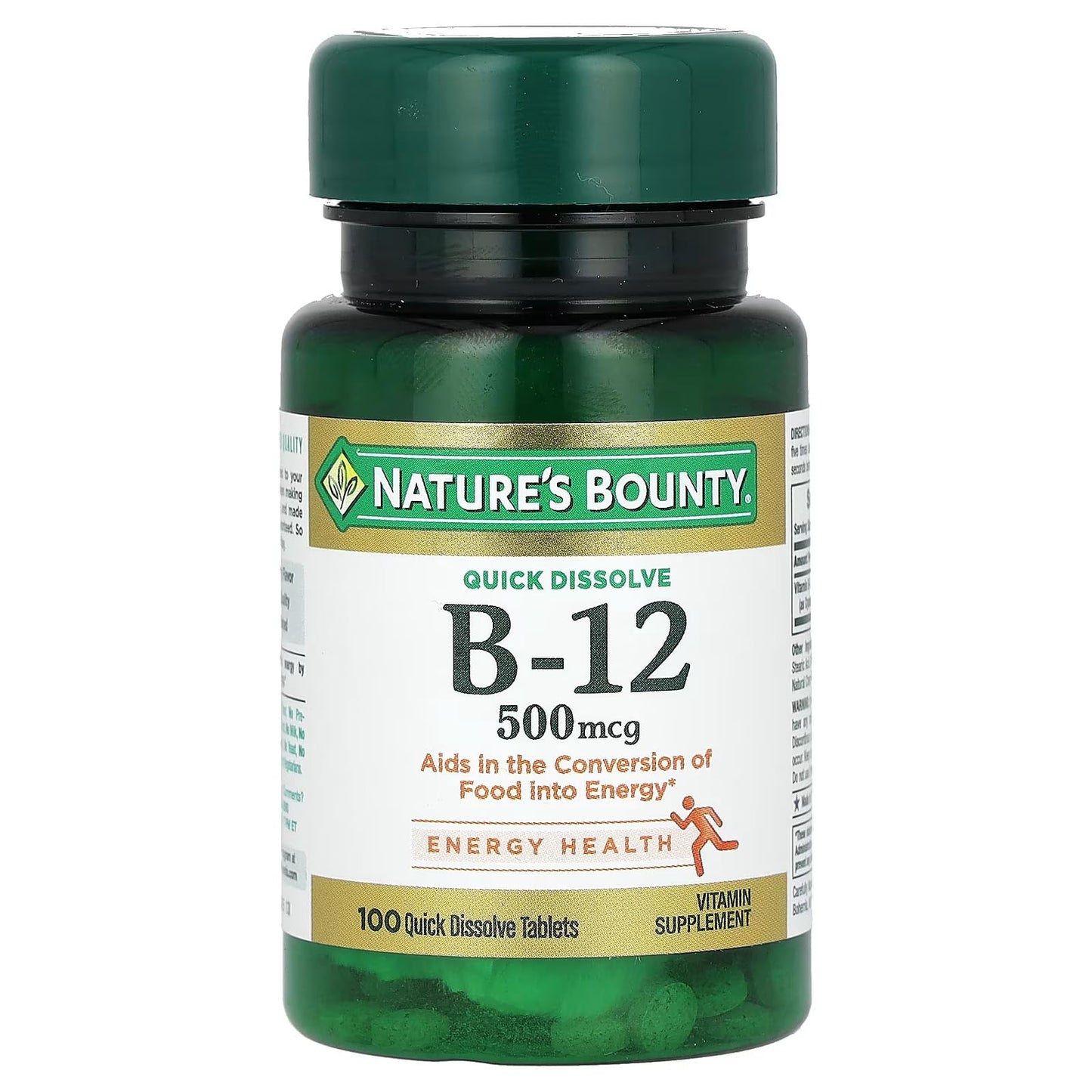Nature's Bounty Vitamin B-12 500 mcg – 4 Pack (100 ea) | Vegetarian, Non-GMO