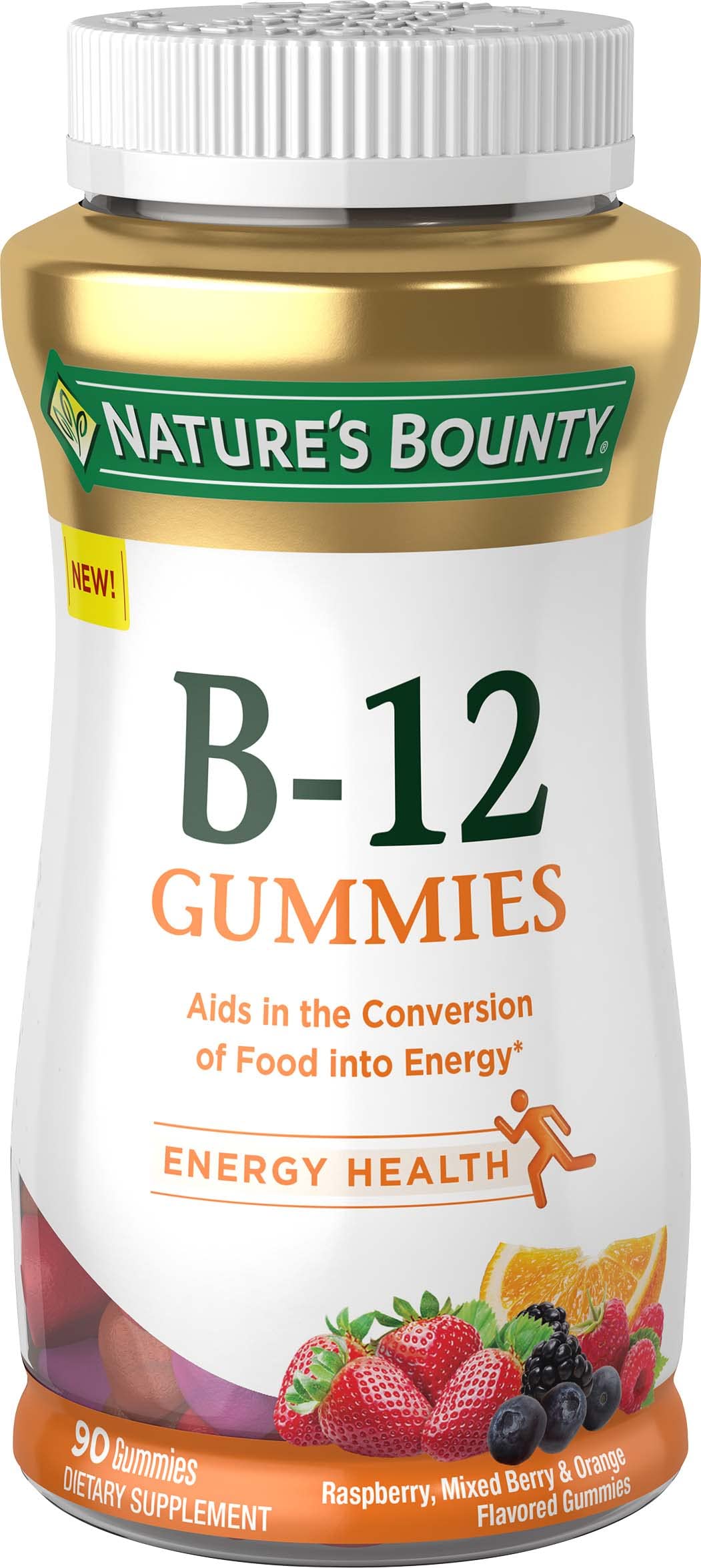 Nature's Bounty Vitamin B12 Gummies - 500 mcg, 90 Gummies | Energy & Nerve Support