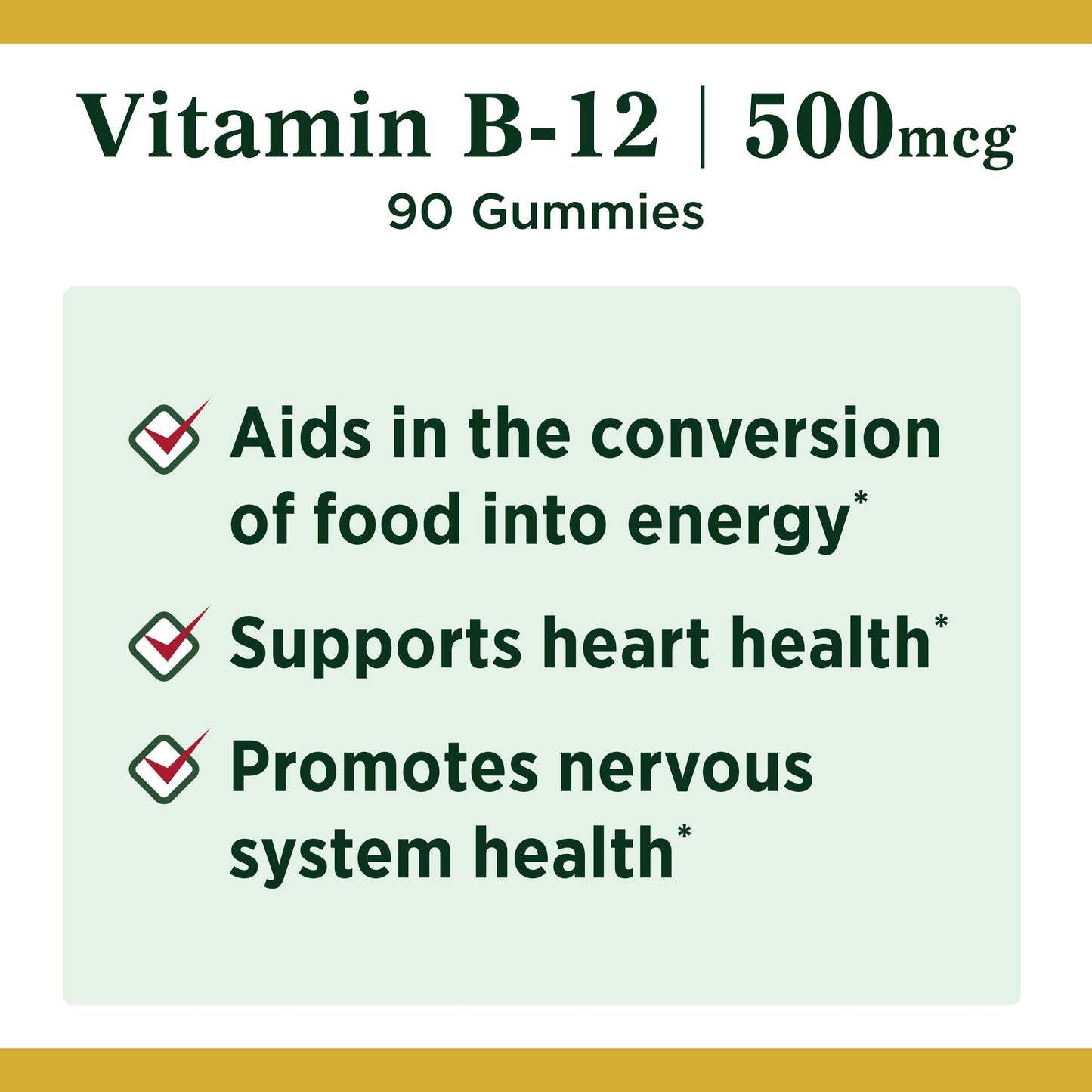 Nature's Bounty Vitamin B12 Gummies - 500 mcg, 90 Gummies | Energy & Nerve Support