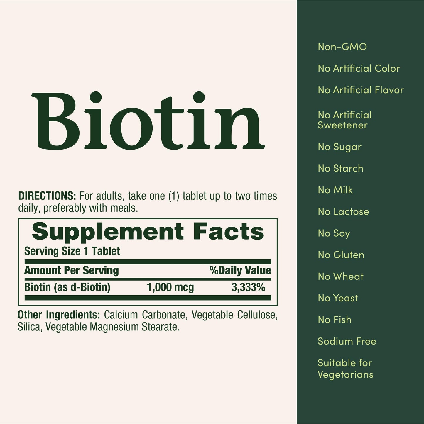 Nature's Bounty Biotin 1000 mcg | Supports Metabolism & Healthy Hair, Skin & Nails | 100 Tablets