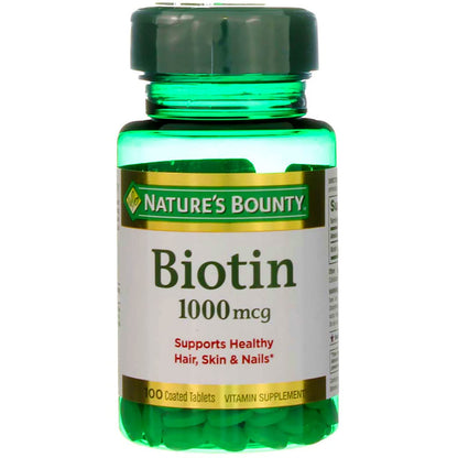 Nature's Bounty Biotin 1000 mcg Tablets - 200 ea Pack (2 Bottles)