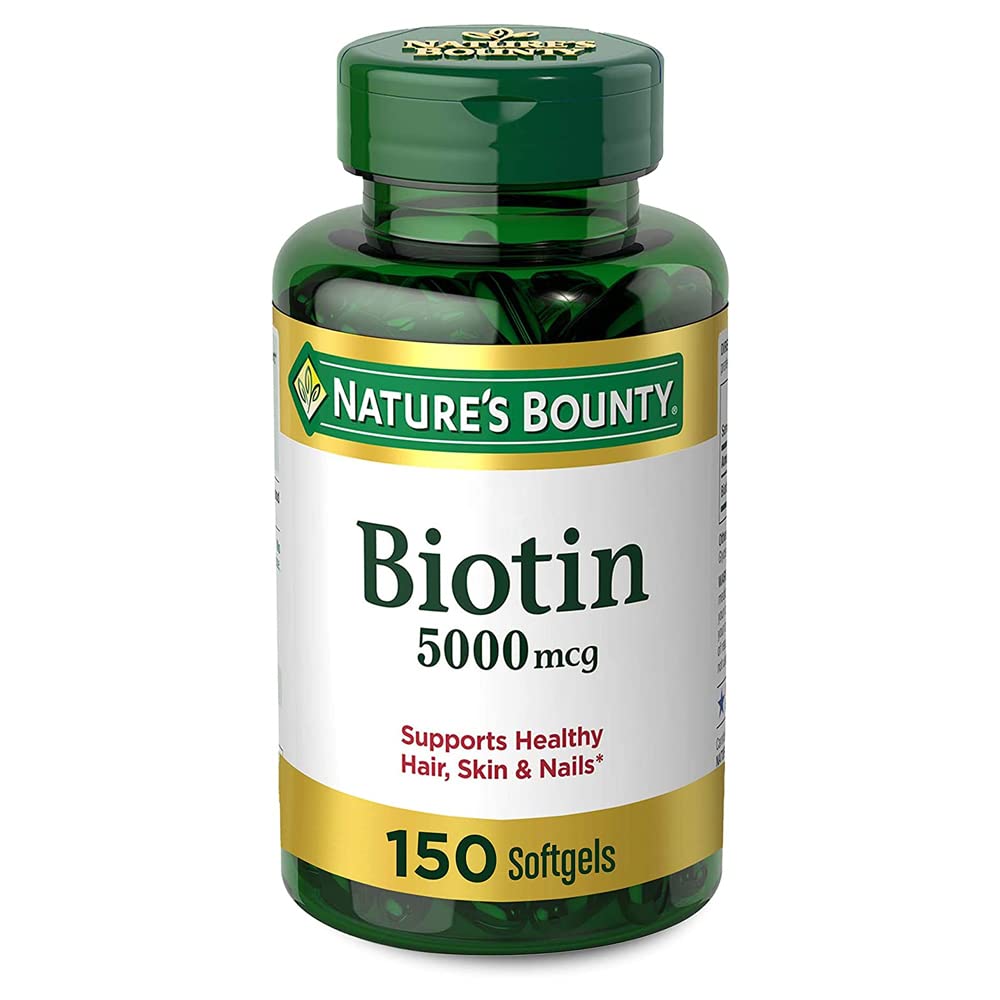 Set of 2 Nature's Bounty Biotin 5000 mcg, 150 Softgels