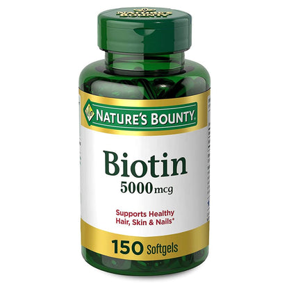 Set of 2 Nature's Bounty Biotin 5000 mcg, 150 Softgels