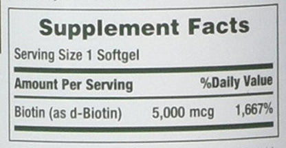 Nature's Bounty Biotin 5000 mcg — 60 Quick Dissolve Tablets (Pack of 2)
