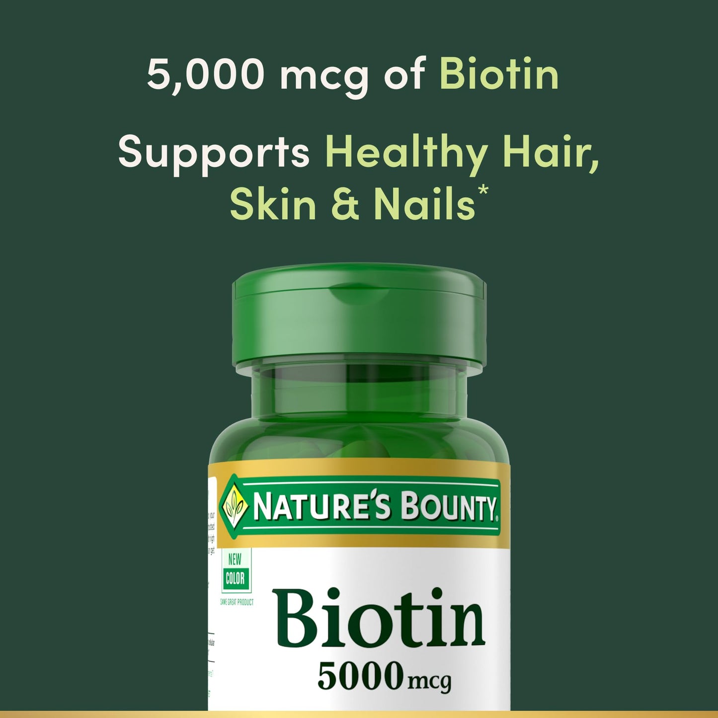 Nature's Bounty Biotin 5000 mcg | Supports Metabolism and Healthy Hair, Skin & Nails | 72 Softgels