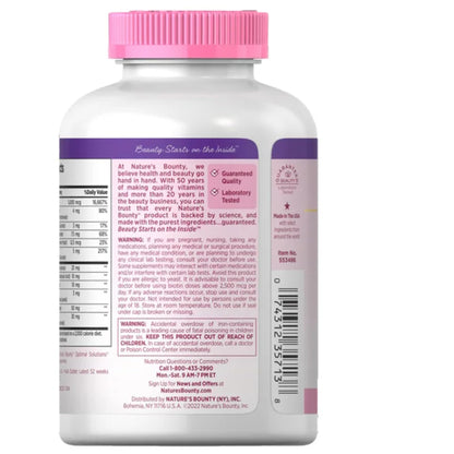 Nature's Bounty Hair Skin & Nails 5000 mcg Biotin - 250 Coated Tablets Extra Strength