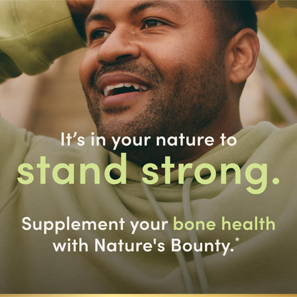 Nature's Bounty Calcium Carbonate + Vitamin D3 - Bone & Immune Support, 600mg Ca, 800IU D3, 250 Tablets