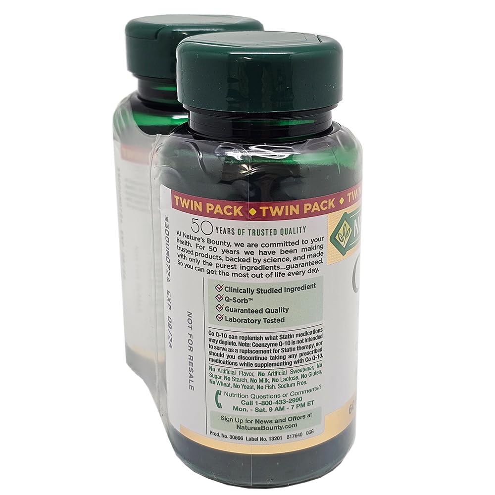 Nature's Bounty CoQ10 100mg Twin Pack – 60 Count, 2 Pack | Health & Household