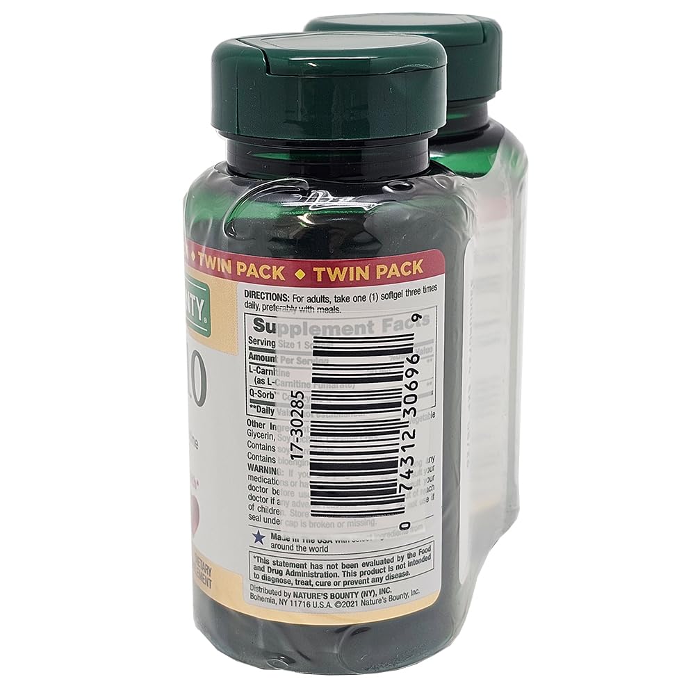 Nature's Bounty CoQ10 100mg Twin Pack – 60 Count, 2 Pack | Health & Household