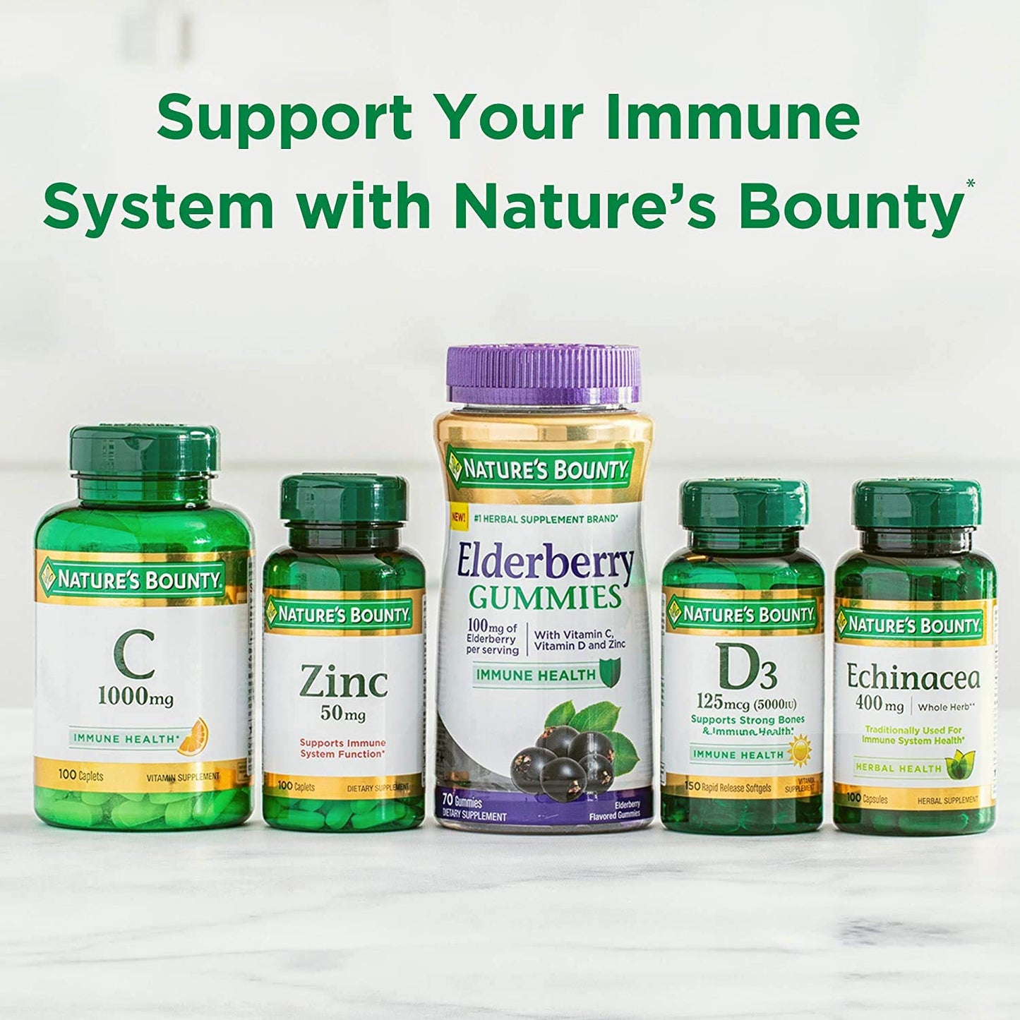 Nature's Bounty Vitamin D3 Gummies – Immune Support (50 mcg/2000 IU) – 90 Gummies