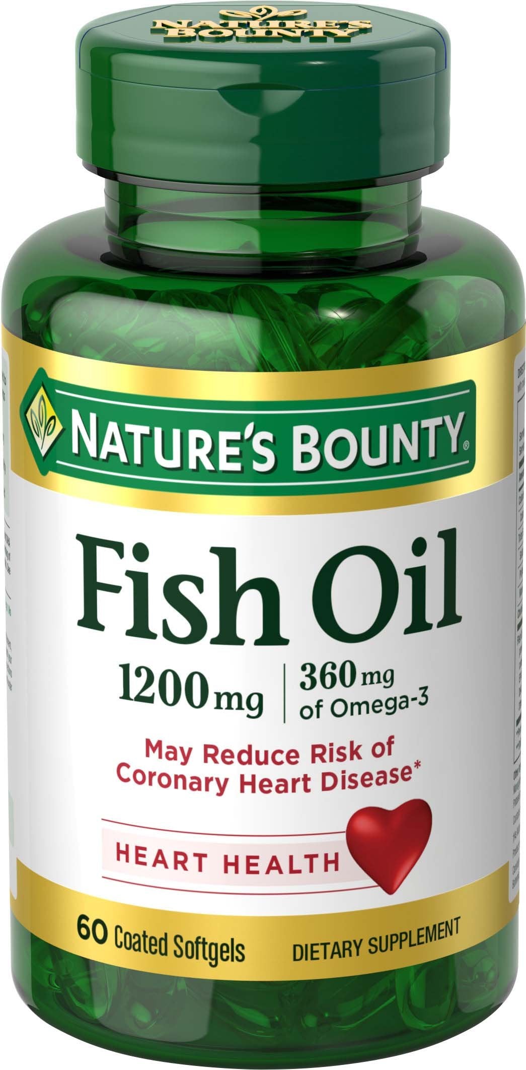 Nature's Bounty Fish Oil 1200 mg Omega-3 Softgels | Supports Heart Health