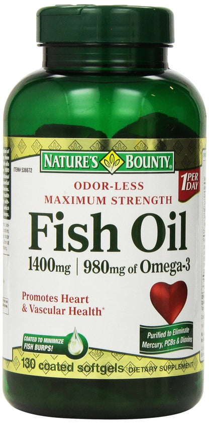 Nature's Bounty Fish Oil 1400 mg - 130 Softgels | 1 Bottle