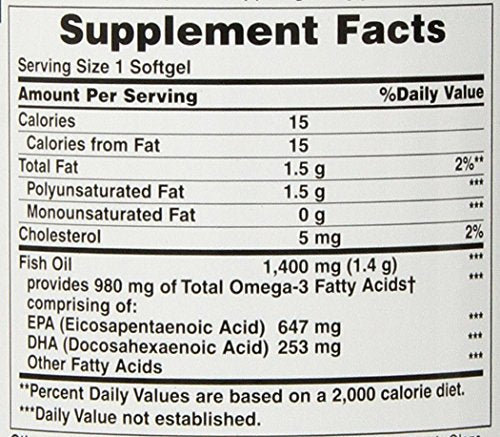 Nature's Bounty Fish Oil 1400 mg - 130 Softgels | 1 Bottle