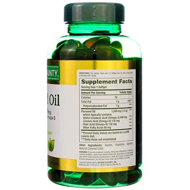 Nature's Bounty Flaxseed Oil 1200 mg, Rapid Release Softgels — Heart Health & Wellness (125 Count, Pack of 2)