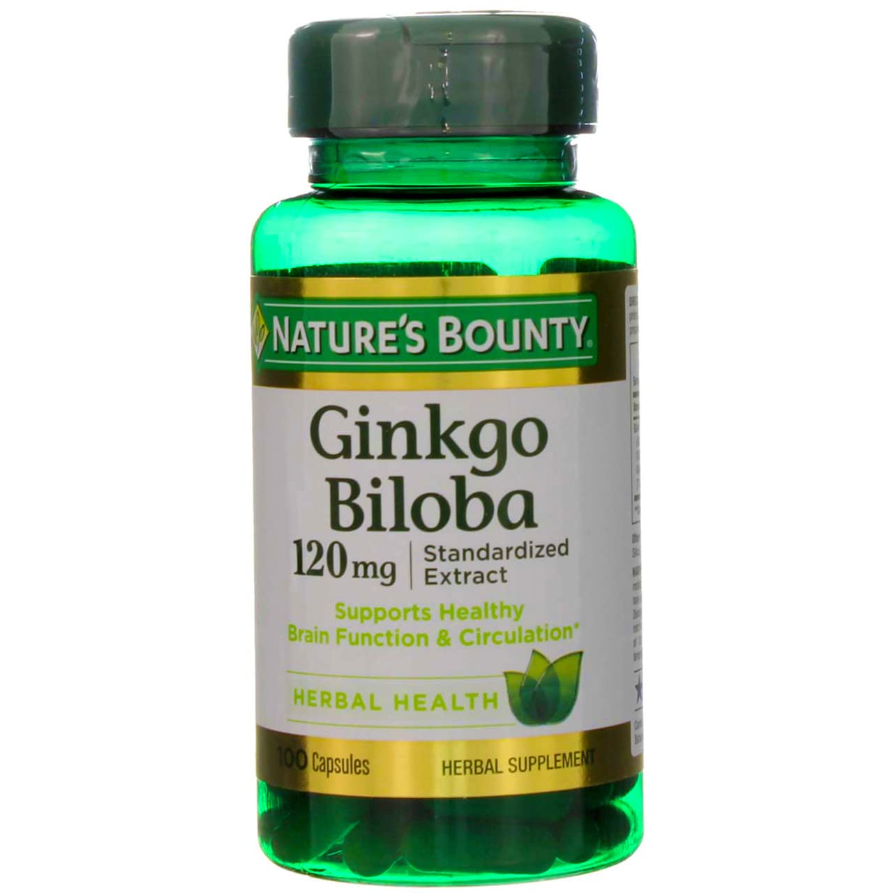 Nature's Bounty Ginkgo Biloba 120 mg Double Strength - 100 Capsules, Pack of 2