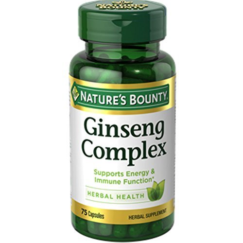 Nature's Bounty Ginseng Complex Capsules 75 ea – Pack of 3