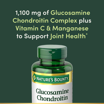 Nature's Bounty Glucosamine Chondroitin Pills – Joint Health, 110 Capsules