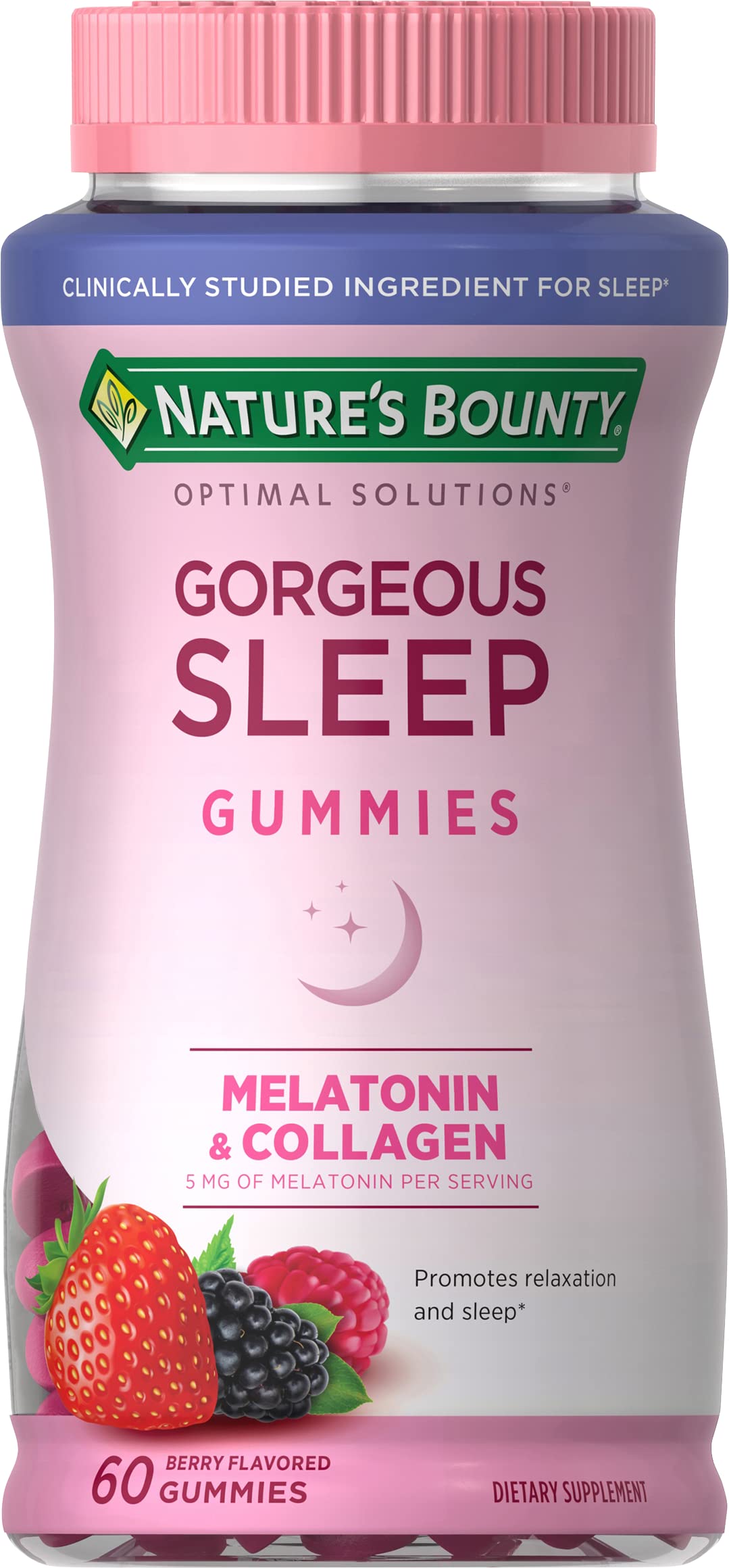 Nature's Bounty Gorgeous Sleep Melatonin Gummies with Collagen — 60 Count