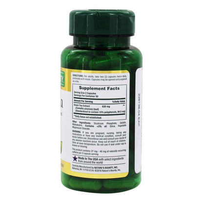 Nature's Bounty Green Tea Extract 315mg, 100 Capsules (Pack of 2) | Antioxidant Support