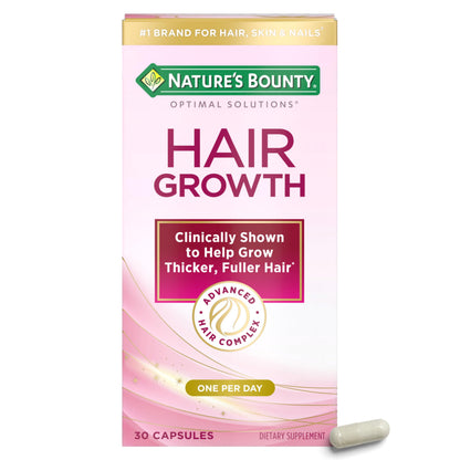 Nature's Bounty Optimal Solutions Hair Growth – Biotin, Arginine & Silicon | 30 Capsules