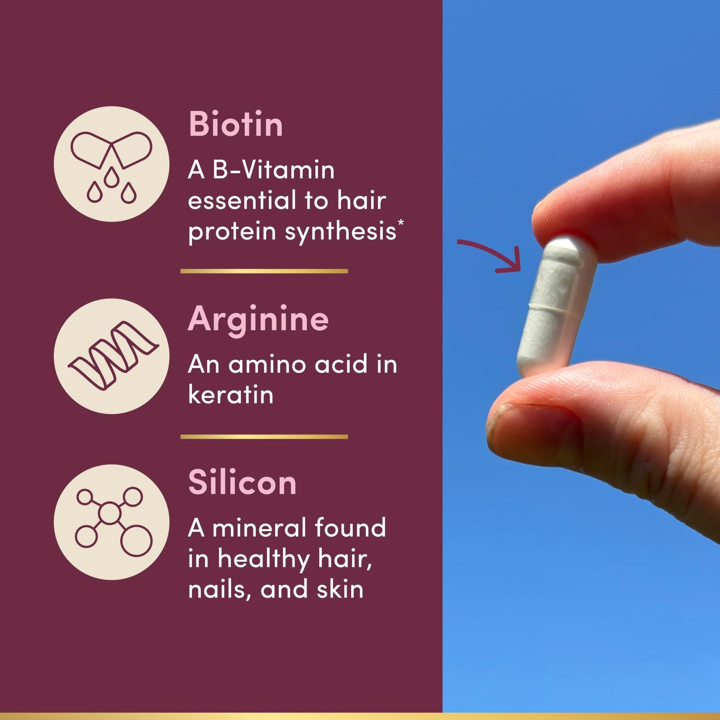 Nature's Bounty Optimal Solutions Hair Growth – Biotin, Arginine & Silicon | 30 Capsules