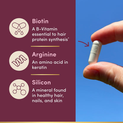 Nature's Bounty Optimal Solutions Hair Growth – Biotin, Arginine & Silicon | 30 Capsules