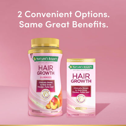 Nature's Bounty Optimal Solutions Hair Growth – Biotin, Arginine & Silicon | 30 Capsules