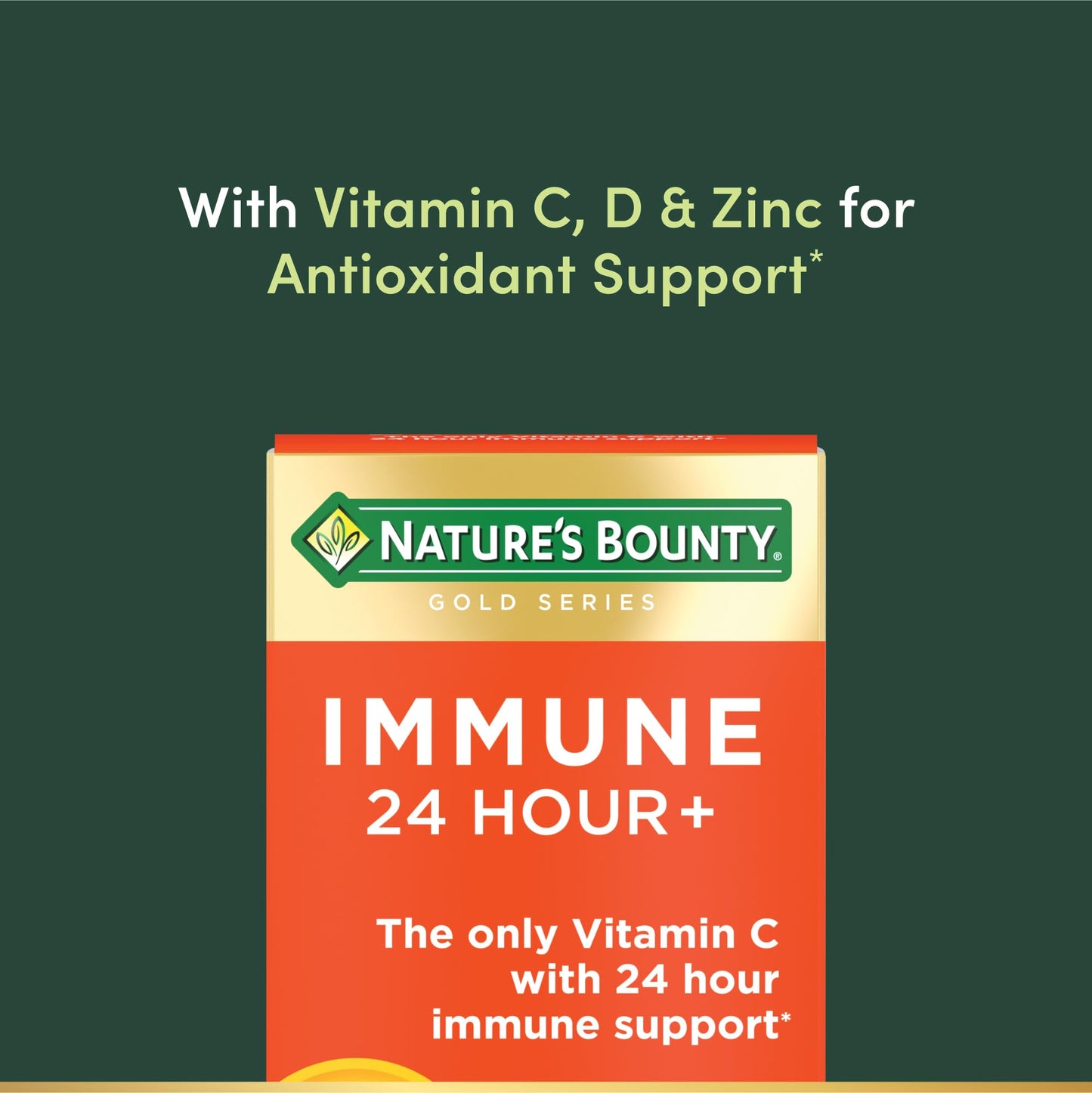 Nature's Bounty Immune 24 Hour Plus Ester-C Vitamin C 1000 mg, D & Zinc - 50 Count