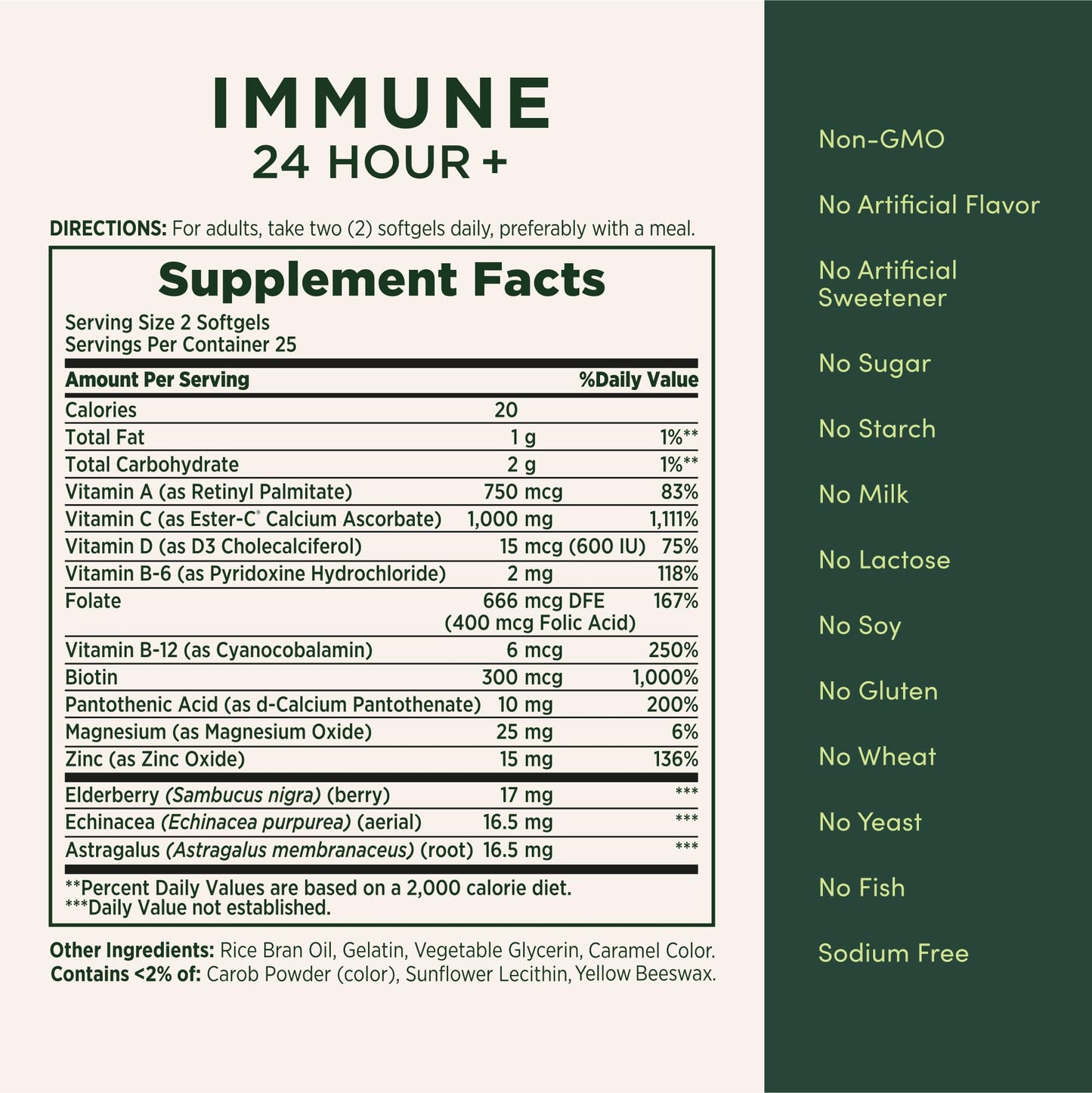 Nature's Bounty Immune 24 Hour Plus Ester-C Vitamin C 1000 mg, D & Zinc - 50 Count