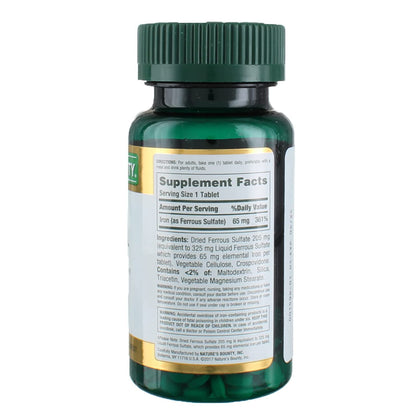 Nature's Bounty Iron 65 mg Tablets - 100 Count (Pack of 6) | Iron Supplement
