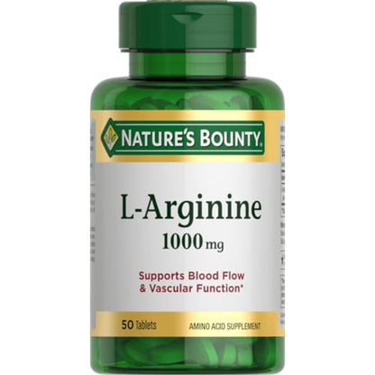 Nature's Bounty L-Arginine 1000mg – Supports Blood Flow & Vascular Function