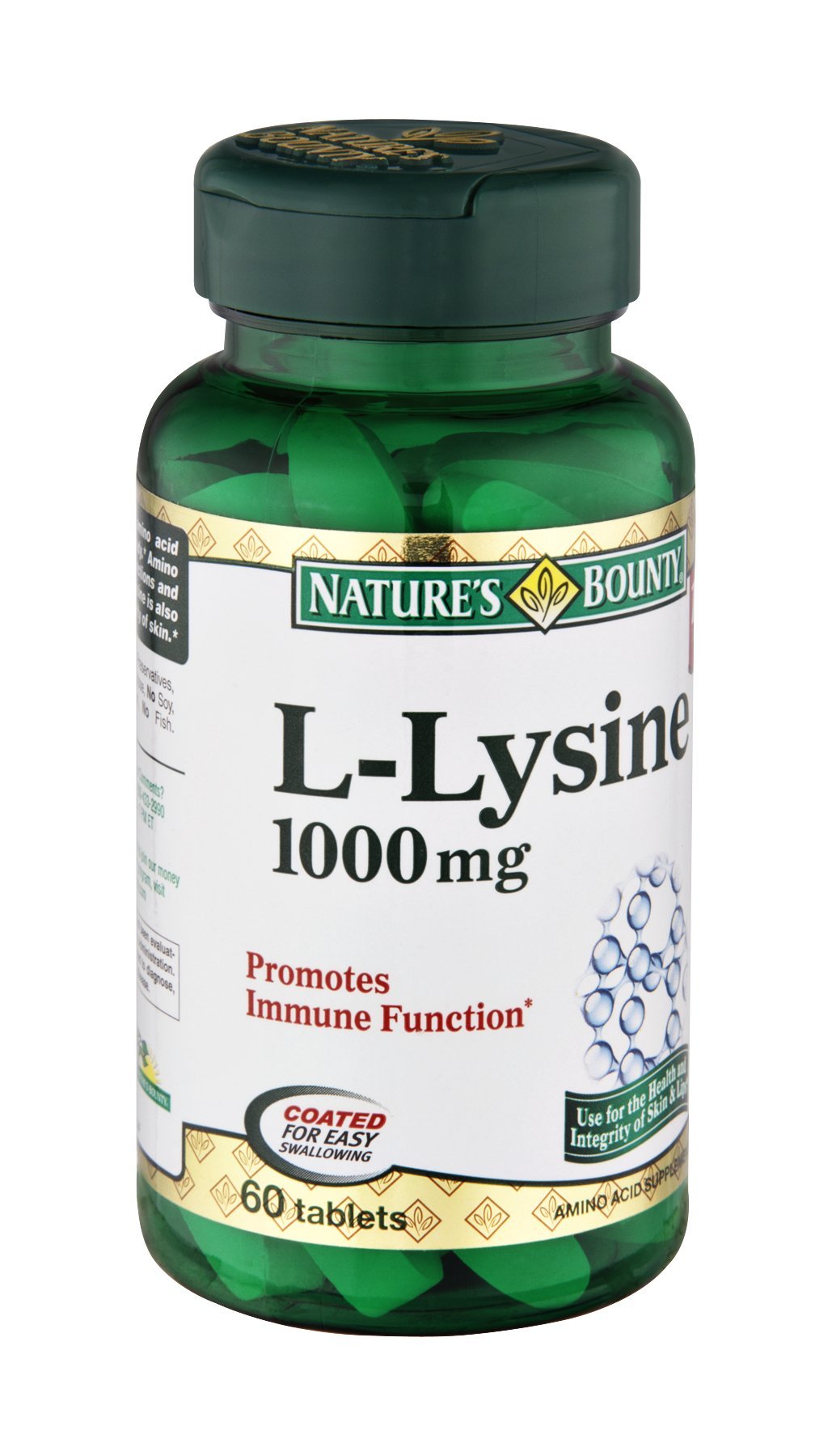 Nature's Bounty L-Lysine 1000 mg - 60 Tablets (Pack of 3) | Vegetarian