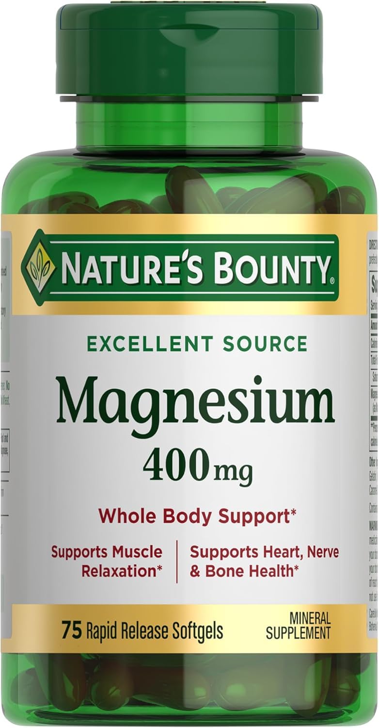Nature's Bounty Magnesium 400 mg Softgels - 75 ea (2-pack)