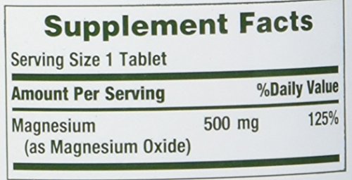 Nature's Bounty Magnesium 500 mg Tablets - 100 Count | Vegetarian, Non-GMO