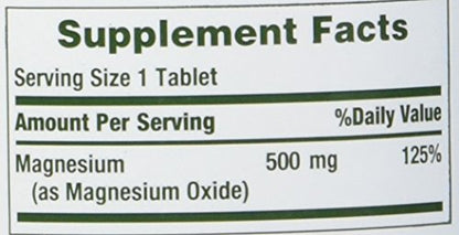 Nature's Bounty Magnesium 500 mg Tablets - 100 Count | Vegetarian, Non-GMO