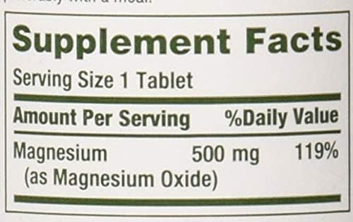 Nature's Bounty Magnesium 500 mg Tablets - 100 Count | Vegetarian, Non-GMO
